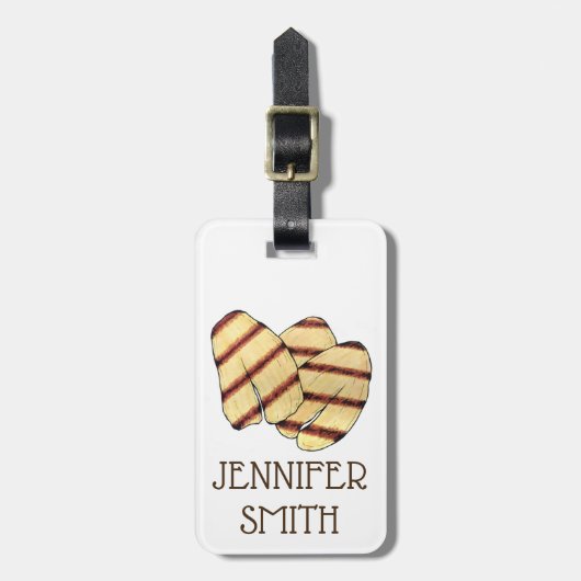 Grillkäse, gebraten, zyprisch, vegetarisch gepäckanhänger (Vorderseite vertikal)