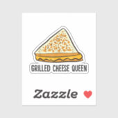 Grillkäse Queen Funny Grilled Cheese Aufkleber (Blatt)