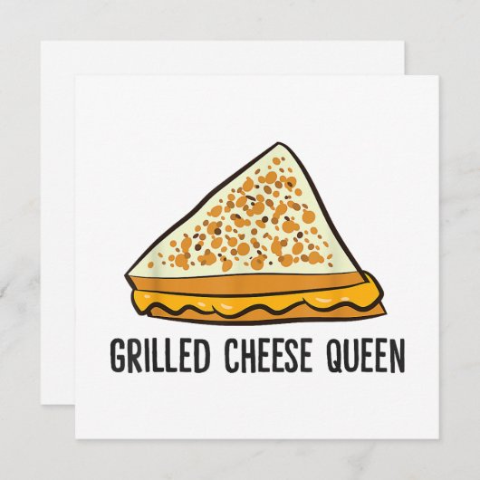 Grillkäse Queen Funny Grilled Cheese Einladung (Vorne/Hinten)