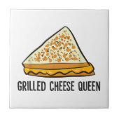Grillkäse Queen Funny Grilled Cheese Fliese (Vorderseite)