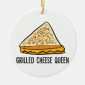 Grillkäse Queen Funny Grilled Cheese Keramik Ornament (Vorne)