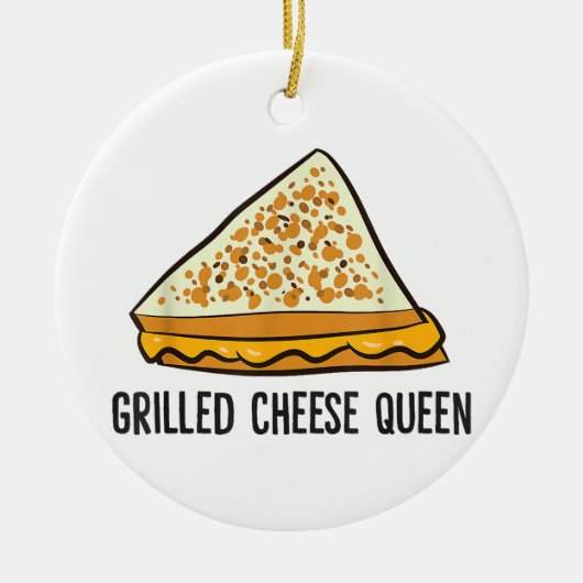 Grillkäse Queen Funny Grilled Cheese Keramik Ornament (Vorne)
