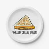 Grillkäse Queen Funny Grilled Cheese Pappteller (Vorderseite)
