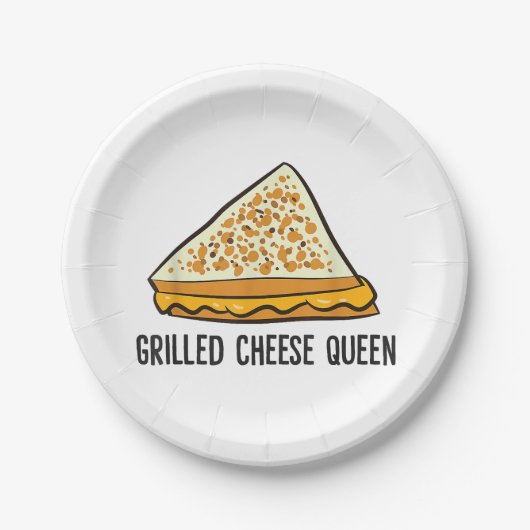 Grillkäse Queen Funny Grilled Cheese Pappteller (Vorderseite)