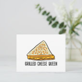 Grillkäse Queen Funny Grilled Cheese Postkarte (Stehend Vorderseite)