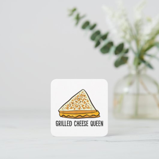 Grillkäse Queen Funny Grilled Cheese Quadratische Visitenkarte (Stehend Vorderseite)