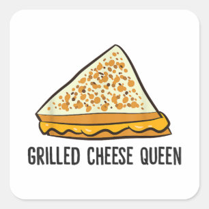 Grillkäse Queen Funny Grilled Cheese Quadratischer Aufkleber