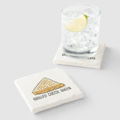 Grillkäse Queen Funny Grilled Cheese Steinuntersetzer (Seitenansicht)