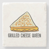 Grillkäse Queen Funny Grilled Cheese Steinuntersetzer (Vorderseite)