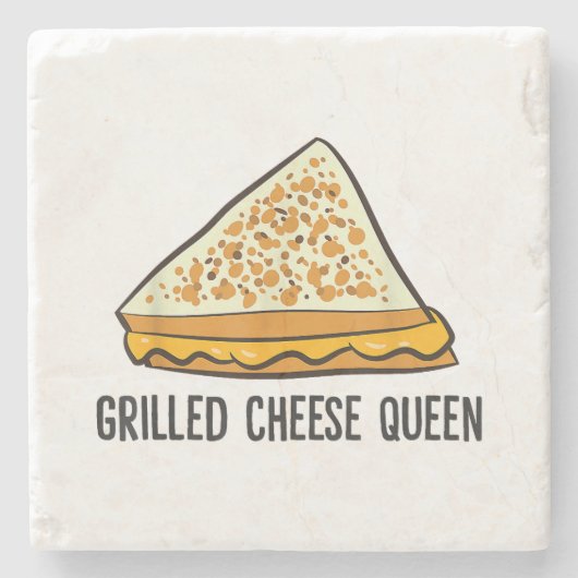 Grillkäse Queen Funny Grilled Cheese Steinuntersetzer (Vorderseite)