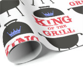 Grillkönig, blau-kronenrot geschenkpapier (Rolleneckpunkt)