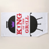 Grillkönig, Lila Kronenrot Strandtuch (Vorderseite)