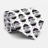 Grillkönig, Lila schwarze Krone Krawatte (Gerollt)