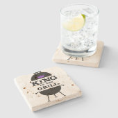 Grillkönig, Lila schwarze Krone Steinuntersetzer (Seitenansicht)