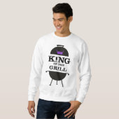 Grillkönig, Lila schwarze Krone Sweatshirt (Vorne ganz)