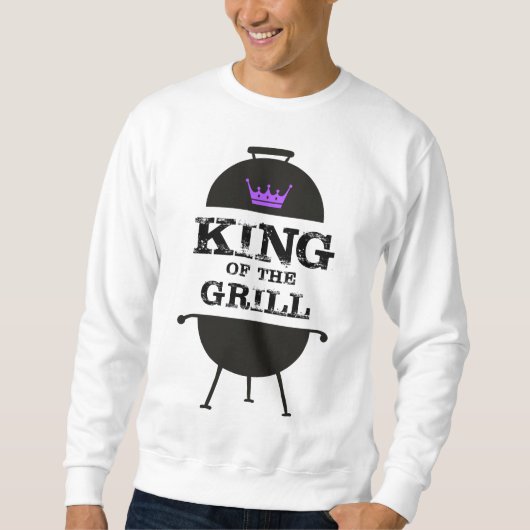 Grillkönig, Lila schwarze Krone Sweatshirt (Vorderseite)