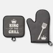 Grillkönig Ofenhandschuh & Topflappen-Set (Vorderseite)