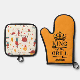 Grillkönig Ofenhandschuh & Topflappen-Set