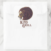 Grillkönig Quadratischer Aufkleber (Tasche)