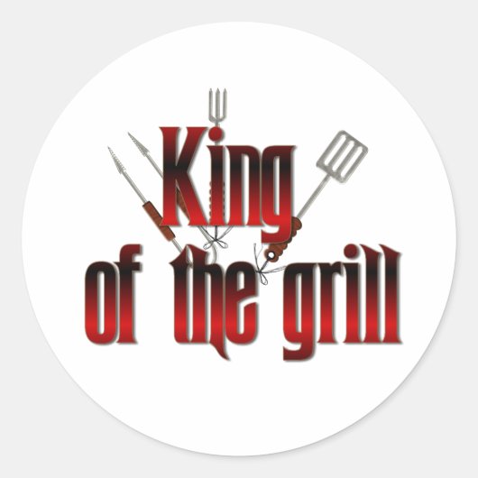 Grillkönig Runder Aufkleber (Vorderseite)