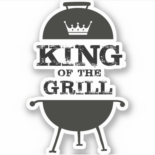 Grillkönig, Schwarz-weiße Krone Aufkleber (Vorderseite)