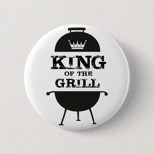 Grillkönig, Schwarz-weiße Krone Button (Vorderseite)