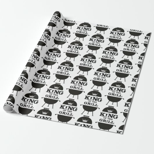 Grillkönig, Schwarz-weiße Krone Geschenkpapier (Ungerollt)