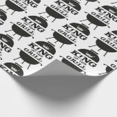 Grillkönig, Schwarz-weiße Krone Geschenkpapier (Ecke)