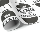 Grillkönig, Schwarz-weiße Krone Geschenkpapier (Rolleneckpunkt)