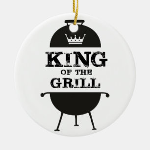 Grillkönig, Schwarz-weiße Krone Keramik Ornament