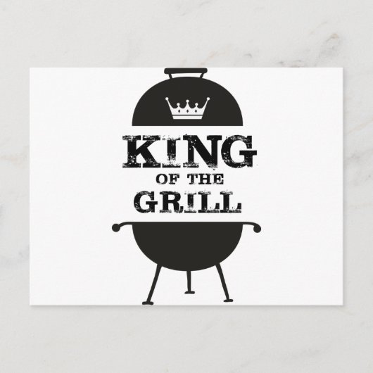 Grillkönig, Schwarz-weiße Krone Postkarte (Vorderseite)