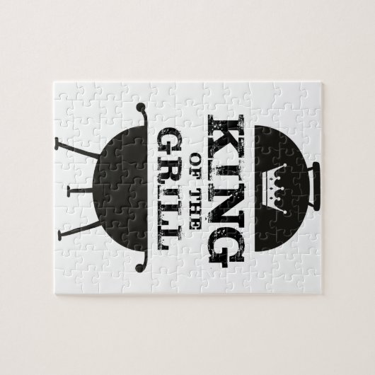 Grillkönig, Schwarz-weiße Krone Puzzle (Horizontal)