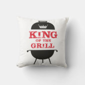 Grillkönig, Schwarz-weiße Kronenrot Kissen (Vorderseite)