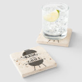 Grillkönig Steinuntersetzer (Seitenansicht)