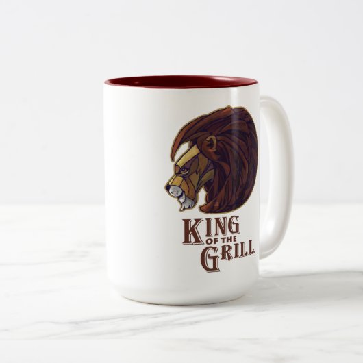 Grillkönig Zweifarbige Tasse (VorderseiteRechts)