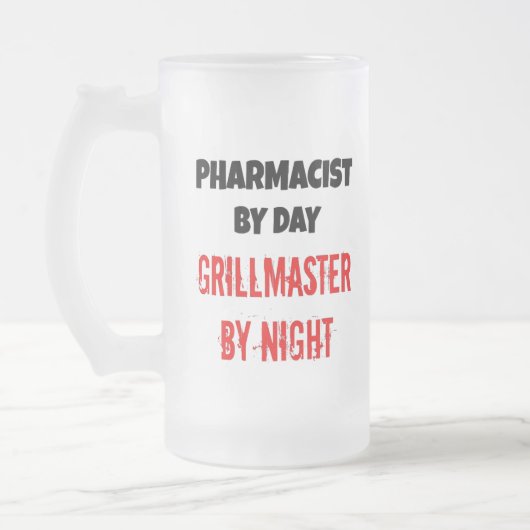 Grillmaster Apotheker Mattglas Bierglas (Links)