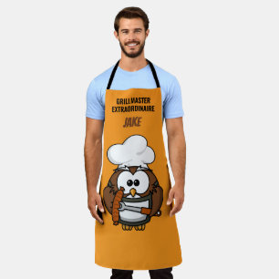 Grillmaster Extraordinaire Benutzerdefinierte Eule Schürze