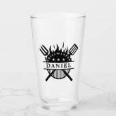 Grillmaster-GRILLEN Hinzufügen eines Namens Glas (Vorderseite)