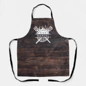 Grillmaster GRILLEN Rustic Dark Wood Print Schürze (Vorderseite)