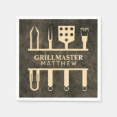 Grillmaster-Imitate Ledername Klassische GRILLEN-T Serviette (Vorderseite)