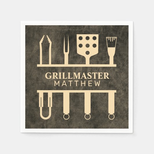 Grillmaster-Imitate Ledername Klassische GRILLEN-T Serviette (Vorderseite)