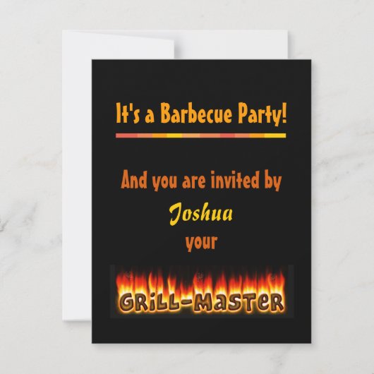 Grillmaster-Party Einladung (NameI (Vorderseite)
