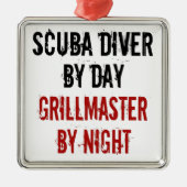 Grillmaster Scuba Diver Ornament Aus Metall (Vorne)