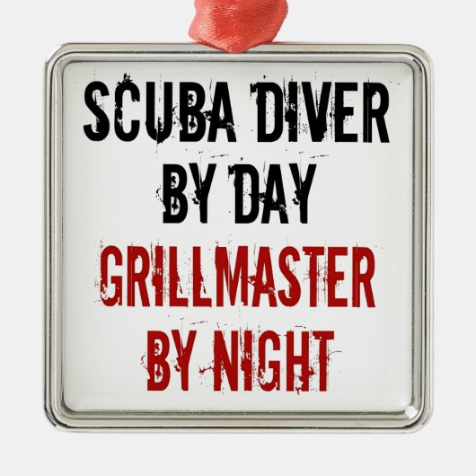 Grillmaster Scuba Diver Ornament Aus Metall (Vorne)