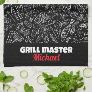 Grillmeister BBQ Foodie Männer Papa Ehemann  Geschirrtuch