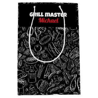Grillmeister BBQ Foodie Männer Vater Ehemann  Mittlere Geschenktüte