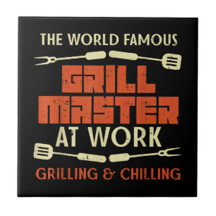 Grillmeister bei der Arbeit Grillabkühlung Funny G Fliese