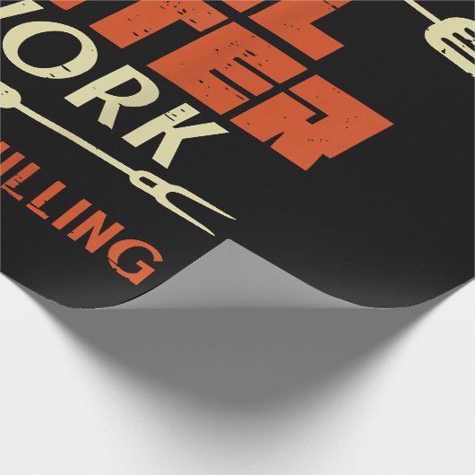 Grillmeister bei der Arbeit Grillabkühlung Funny G Geschenkpapier (Ecke)