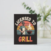 Grillmeister Dad Postkarte (Stehend Vorderseite)