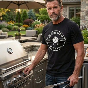 Grillmeister Etabliertes Jahr Name Grillen BBQ T-Shirt